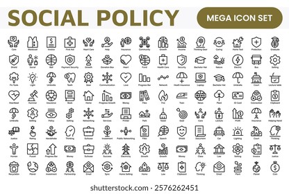 Outline icons about ESOP employee stock ownership plan. Contains such icons as company, win-win, scheme and benefits.