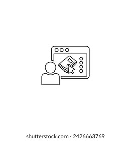 Outline icons collection. E-learning, online education elements - minimal thin line web icon set. Thin vector icon set, black and white kit.