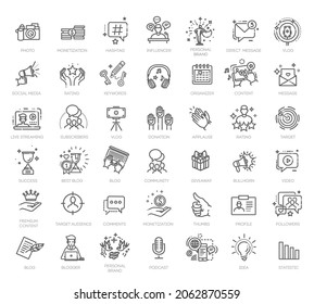 Outline icons collection. Simple vector illustration. Sign and symbols in flat design blogging, marketing and business