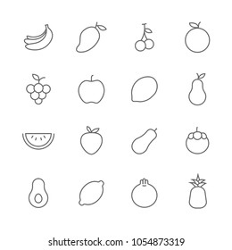 Outline icons fruits icons simple icons