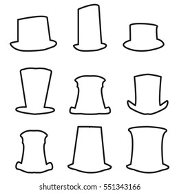 Outline icons hat gentleman cylinder