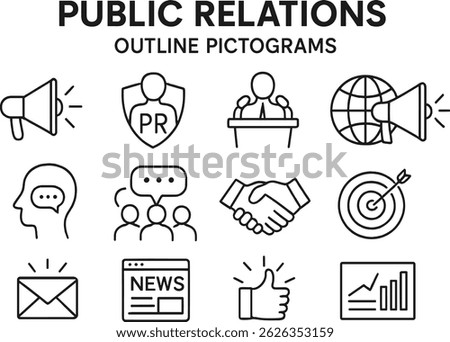 Outline icons illustrate different aspects of affiliate marketing like referrals, commissions, linking strategies, and collaborative efforts of marketers.