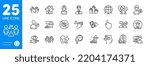 Outline icons set. Dont touch, Puzzle and Messages icons. Identity confirmed, Waiting, Not looking web elements. Winner, Hand click, Pay money signs. Health eye, Voting hands, Global business. Vector