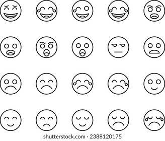 Outline icons set for Emojis.