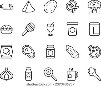 Outline icons set for Food.
