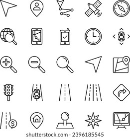 Outline icons set for Map and navigation.