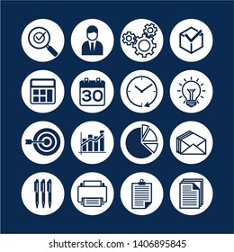 Outline Icons Set Office Template Business