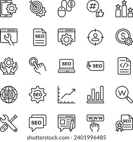 Outline icons set for SEO.