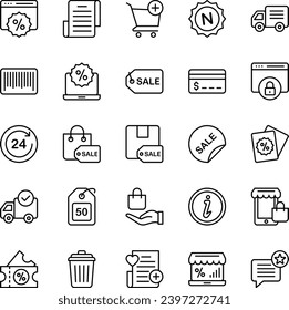 Outline icons set for Shopping e-Commerce.