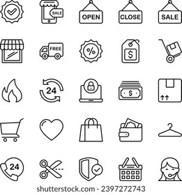 Outline icons set for Shopping e-Commerce.