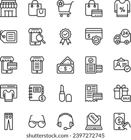 Outline icons set for Shopping e-Commerce.