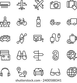 Outline icons set for Travel.