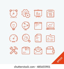 Outline Icons Set, Vector EPS 10 Illustration