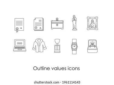 Outline icons of some kind a values