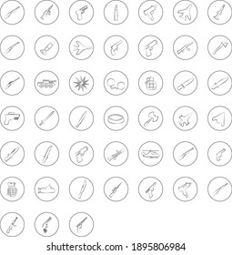 Outline icons thin flat design, modern line stroke style wepon collection