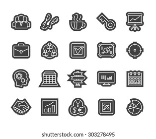 Outline icons thin flat design, modern line stroke style, web and mobile design element, objects and vector illustration icons set 25 - business and company collection