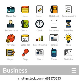 Outline icons thin flat design, modern line stroke style, web and mobile design element, objects and vector illustration icons set 8 - business collection