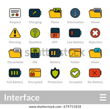 Outline icons thin flat design, modern line stroke style, web and mobile design element, objects and vector illustration icons set 10 - interface collection