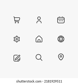 Umrisssymbole für Web und Mobile