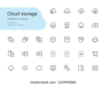 Outline icons for web, UI, presentations and others.