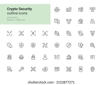 Outline iconset for web, dApp, VR projects, games, presentations and much more. Was created with 128px grids and masks for pixel perfect. Icons are named with tags.