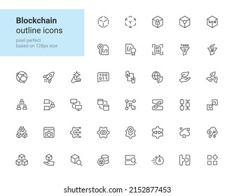 Outline iconset for web, dApp, VR projects, games, presentations and much more. Was created with 128px grids and masks for pixel perfect. Icons are named with tags.