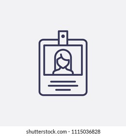 Outline id card icon illustration,vector personal sign symbol