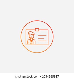 Outline id card icon.gradient illustration isolated vector sign symbol