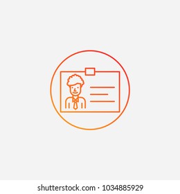 Outline id card icon.gradient illustration isolated vector sign symbol