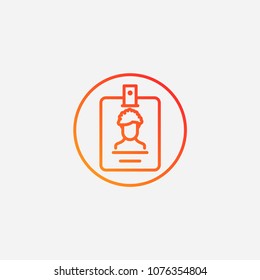 Outline id card icon.gradient illustration  vector,badge sign symbol