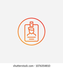 Outline id card icon.gradient illustration  vector,badge sign symbol