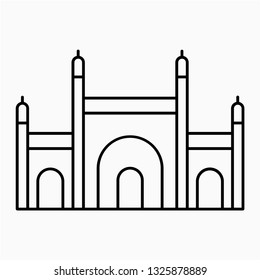 Outline id gah mosque pixel perfect vector icon