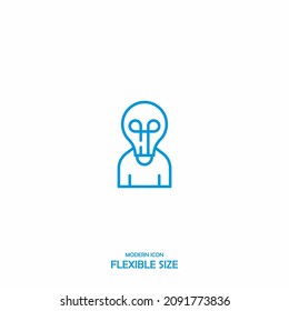 Outline idea icon illustration vector symbol for bulb, line, solution, light, creative, innovation