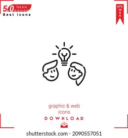 Outline idea Icon. idea icon vector isolated on white background. Graphic design, material-design, Best sellers icons, mobile application, UI UX design, EPS 10 format vector