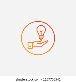 Outline idea icon,gradient illustration,vector creativ sign symbol
