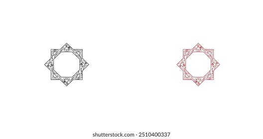 Ilustração do esboço de 2 ícones do desastre conjunto de vetor coroa de espinhos no fundo branco.