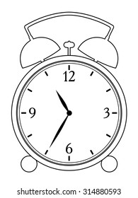 outline illustration of alarm clock