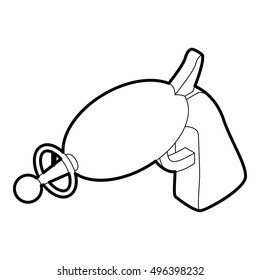 Outline illustration of alien weapon toy vector icon for web