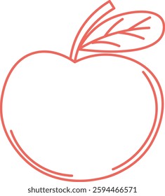 Outline Illustration of an Apple