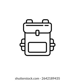 Outline Illustration Of A Backpack For Hiking Or School Supplies