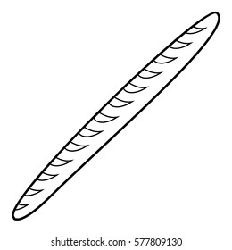  Outline illustration of baguette vector icon for web