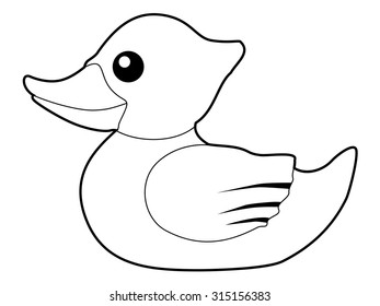 Outline Illustration Bath Duck Stock Vector (Royalty Free) 315156383 ...