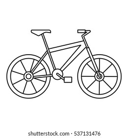 Outline illustration of bicycle vector icon for web