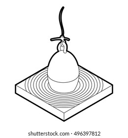 Outline illustration of bobber vector icon for web