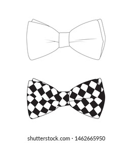 Outline Illustration of bow tie icon vector isolated man on white background - Vector