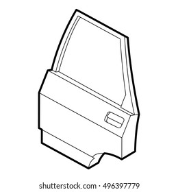 Outline illustration of car door vector icon for web