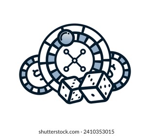 Outline illustration of casino roulette