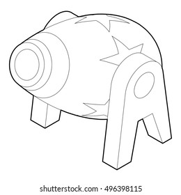 Outline illustration of circus cannon vector icon for web