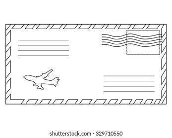 outline illustration of closed envelope