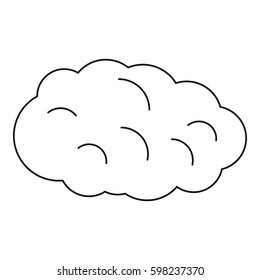 Outline illustration of cloud vector icon for web